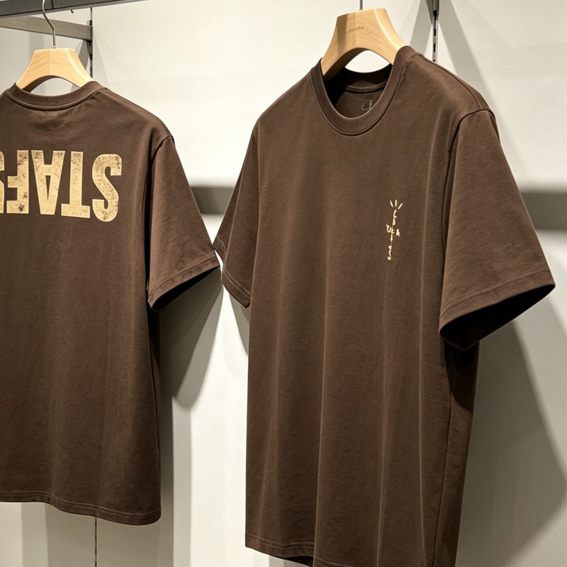 Cactus Jack Tee - Letnie brązowe koszulki Cactus Jack z