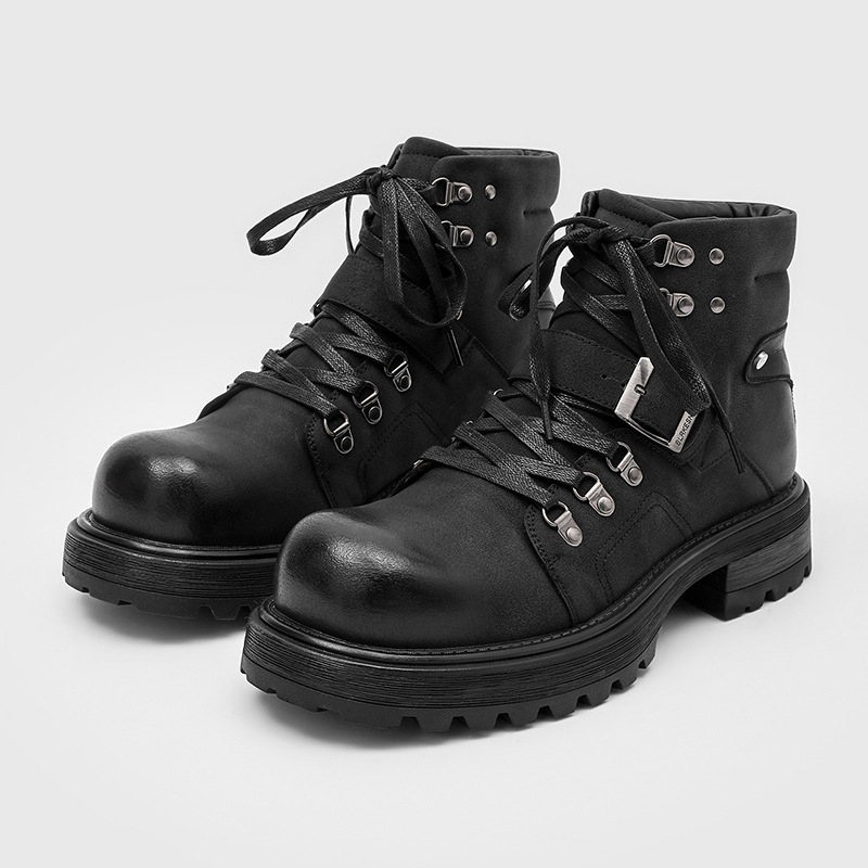 Męskie skórzane buty motocyklo – Streetwear Brand Luxury recenzja i cena